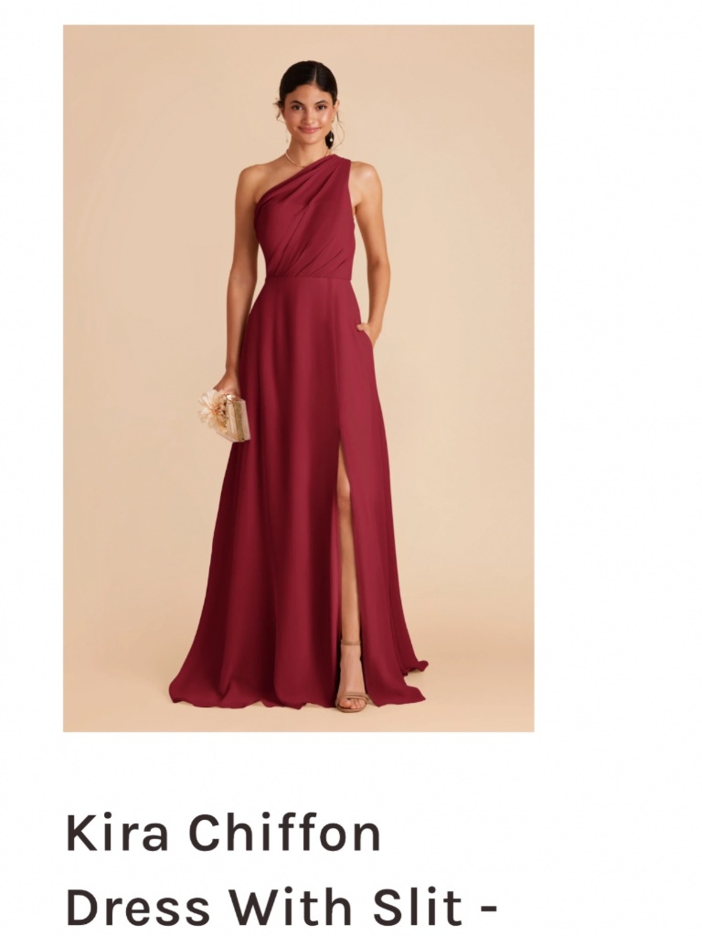 Bridesmaid Dress - Burgundy - Birdy Grey Kira Chiffon - Large